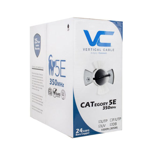 Vertical Cable 059-485/CMXF 24/8C CAT5E CMXF Solid Bare Copper Direct Burial 1000ft Pull Box Black