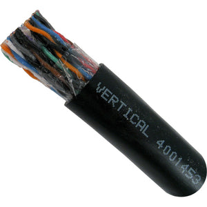 Vertical Cable 059-488/CMXF25P 25 Pair CAT5E CMXF 24/50C Solid BC Direct Burial 1000ft Pull Box Black