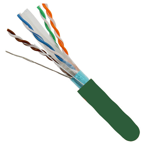 Vertical Cable 064-702/A/S/GR 23/8C CAT6A (Augmented) 10Gb Shielded F/UTP Solid BC Cable 1000ft Pull Box Green