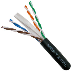 Vertical Cable 069-559/CMX 23/8C CAT6 CMX Solid Bare Copper Outdoor UV Rated Cable 1000ft Black