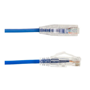 Vertical Cable 077-2038/3BL 28AWG CAT6A 3ft Stranded BC Mold-Injection-Snagless Patch Cord Slim Type Blue