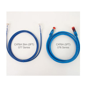 Vertical Cable 077-2011/05BL 28AWG CAT6A Stranded BC Mold-Injection-Snagless Patch Cord Slim Type Blue