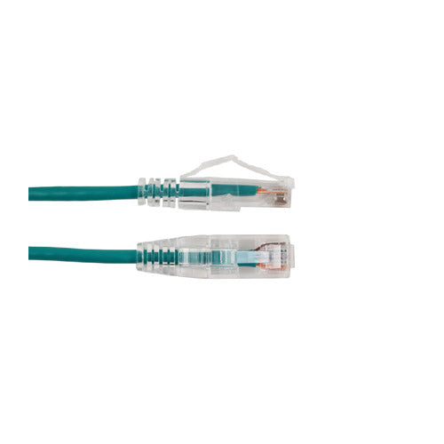 Vertical Cable 077-2021/1GR 28AWG CAT6A 1ft Stranded BC Mold-Injection-Snagless Patch Cord Slim Type Green