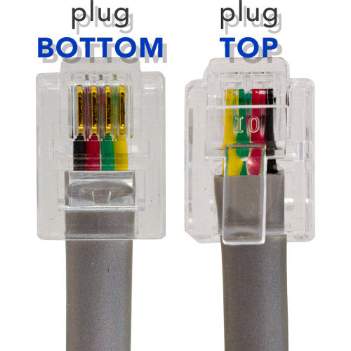 Vertical Cable 091-701/4C/7S 28AWG Phone Cord 6P/4C Silver Satin Straight 7ft