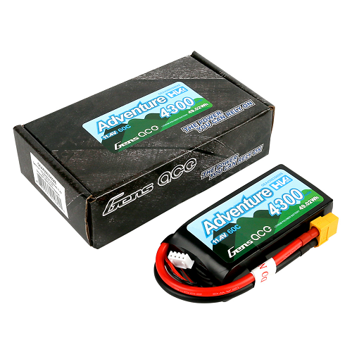 Gens Ace Adventure High Voltage 4300mAh 3S1P 11.4V 60C Lipo Battery With XT60 Plug