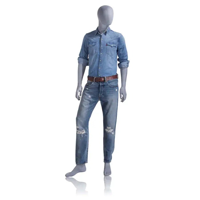 Male Mannequin - Oval Head, Arms at Side, Right Leg Slightly Bent Econoco UBM-2