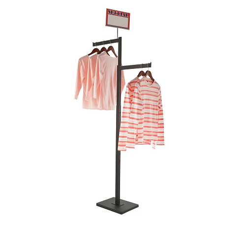 2-Way Garment Rack with Straight Arms - Rectangular Tubing Uprights Econoco K90/MAB