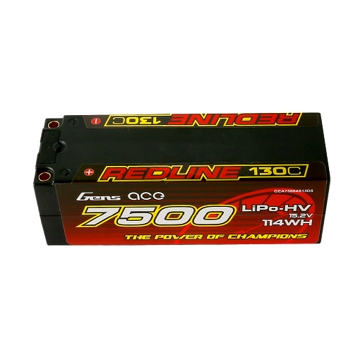 Gens Ace 7500mAh 4S1P 15.2V 130C HardCase Lipo Battery Pack #50 For RC Cars Racing Series