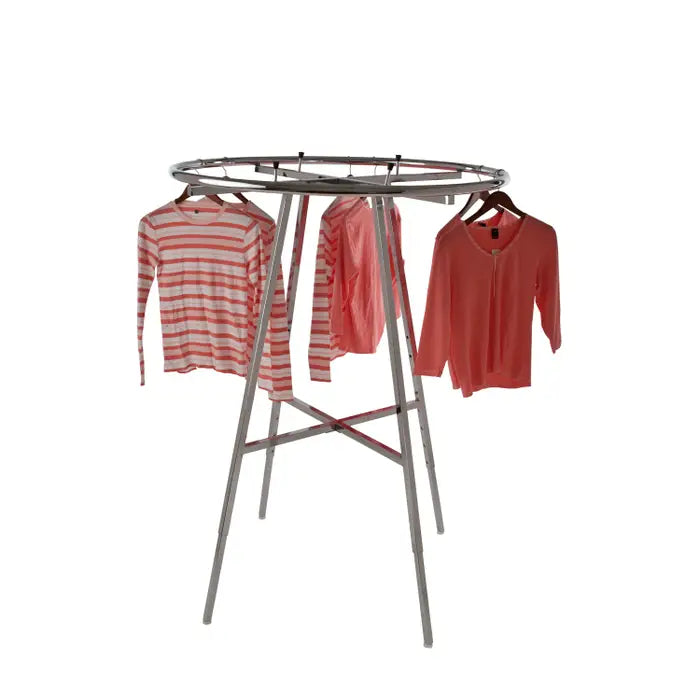 42" Diameter Round Folding Rack With Round Tubing Hangrail - Chrome Econoco K57WD