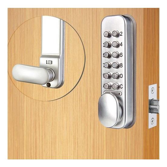 Code Locks CL160 Silver Grey Mortice Latch QuickCode Mechanical Push Button Lock