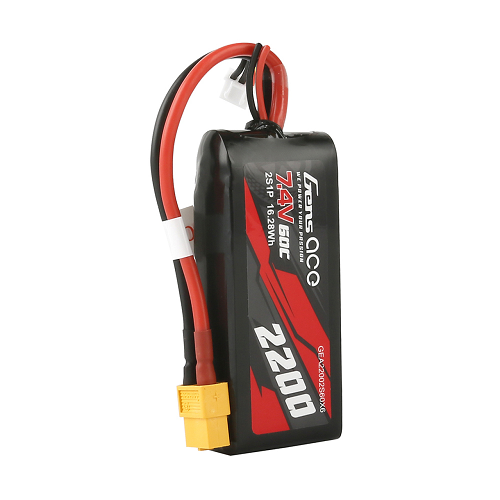 Gens Ace 2200mAh 2S1P 7.4 V 60C Lipo Battery Pack With XT60 Plug