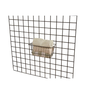 12"W x 6"D x 6"H Narrow Basket Fits Grid Panels, Slatwall & Pegboard Black Econoco BSK17/B