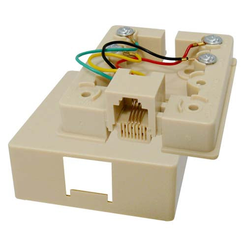 Vertical Cable 026-148IV 4 Conductor Modular Telephone Surface Jack Ivory (Pack of 550)