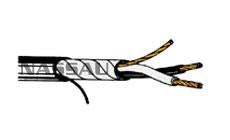 HW100 Instrumentation Cable 300 Volt UL Type PLTC & ITC, 105°C Single Pair or Triad Non-Shielded PVC Insulation PVC Jacket Copper Conductors - 18 AWG - 1 Pair