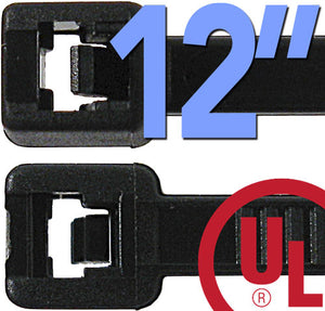 Vertical Cable 045-T50I0C2 12″ Cable Ties Black (Pack of 100)