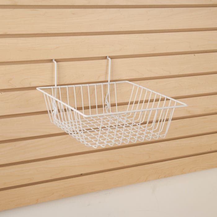 12"W x 12"D x 4"H Small Basket Fits Grid Panels, Slatwall & Pegboard White Econoco BSK13/W(Pack of 6)