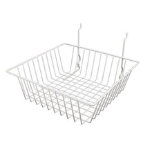 Econoco BSK13/W 12"W x 12"D x 4"H Small Basket Fits Grid Panels, Slatwall & Pegboard White (Pack of 6)