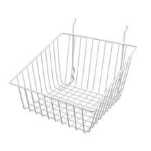 Econoco BSK14/W 12"W x 12"D x 8"H Sloped Front Basket Fits Grid Panels, Slatwall & Pegboard White (Pack of 6)
