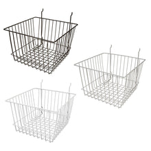 Econoco BSK15/B 12"W x 12"D x 8"H Deep Basket Fits Grid Panels, Slatwall & Pegboard Black (Pack of 6)