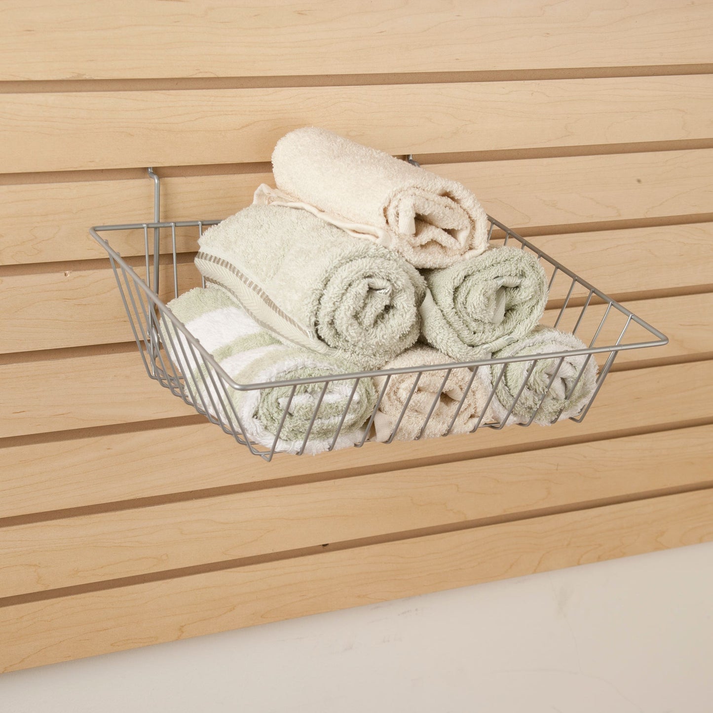 15"W x 12"D x 5"H Sloping Basket Fits Grid Panels, Slatwall & Pegboard Epoxy Chrome Econoco BSK16/EC (Pack of 6)