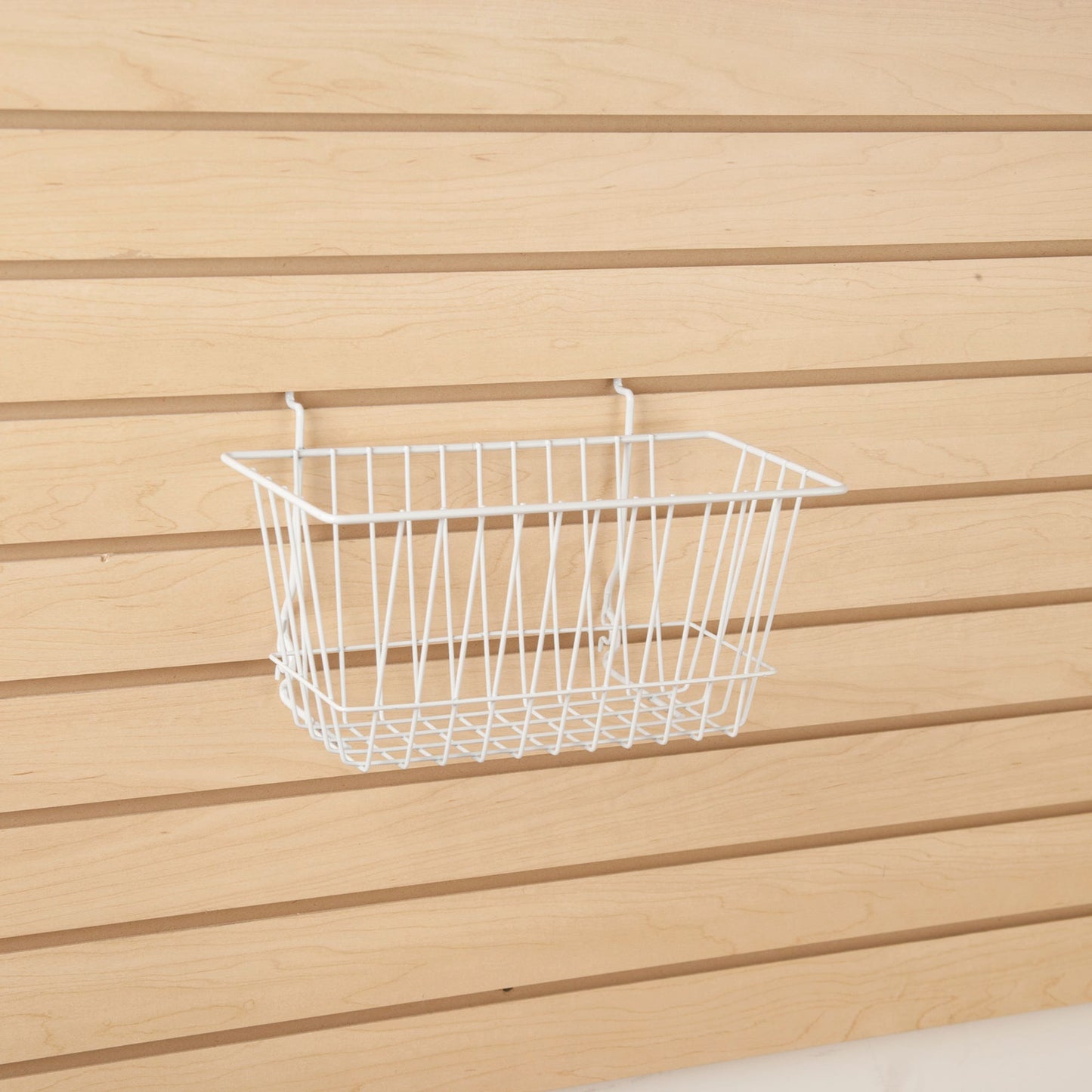 12"W x 6"D x 6"H Narrow Basket Fits Grid Panels, Slatwall & Pegboard White Econoco BSK17/W (Pack of 6)