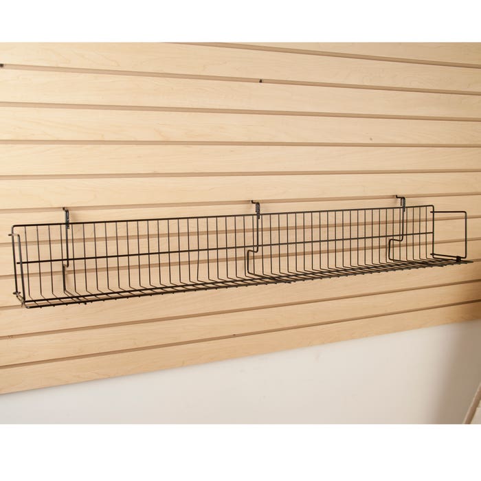 48" All Purpose Video Shelf Fits Grid Panels, Slatwall & Pegboard Black Econoco BSK48V/B