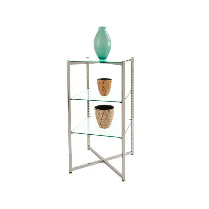Folding Glass Tower with Chrome Finish Econoco FLT37CGLS