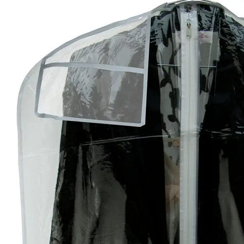 Bridal Gown Cover - 72" Long, 4 Gauge Vinyl w/ Center Zipper, Side Gusset and Hanging Document Pocket - Crystal Clear Econoco BWP72 (Pack of 36)