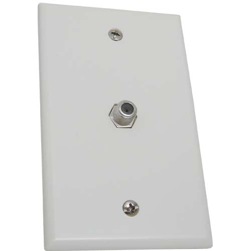 Vertical Cable 028-WP/1XF81 TV Wall Plate with 1 FX81 Connector White