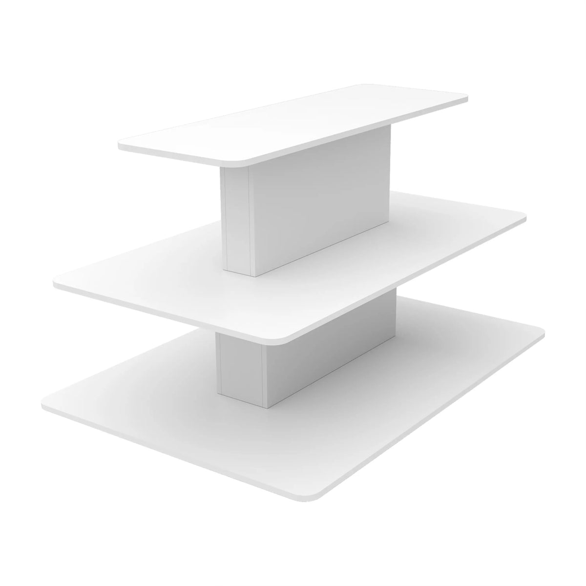 3-Tier Melamine Rectangular Table White Econoco WD3RTWH