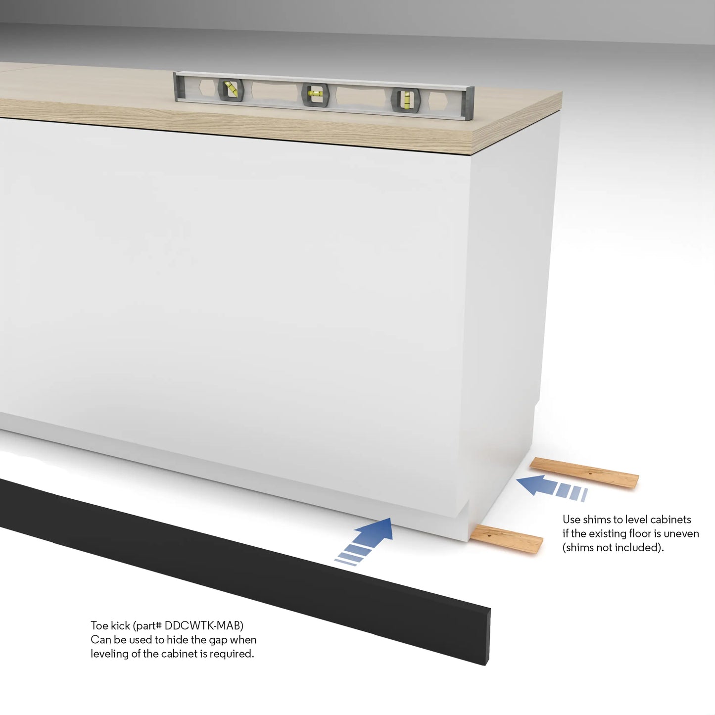 Toe Kick for Deluxe Cash Wrap Collection - Matte Black Econoco DDCWTKMAB (Pack Of 5)