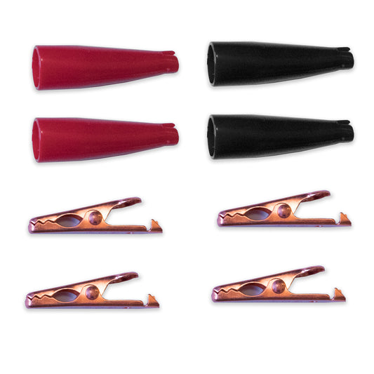 010005 - Copper Alligator Clip Set with Insulators - 4 Clips Included  (Pack of 28)