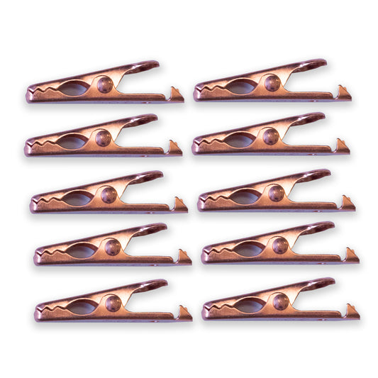 010018 - Copper Mini Alligator Clips Set of 10 for Electrical Tasks  (Pack of 18)