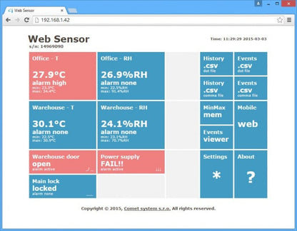 Web Sensor - two channels with binary inputs