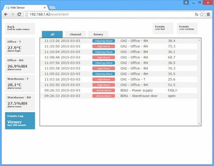 Web Sensor - two channels with binary inputs