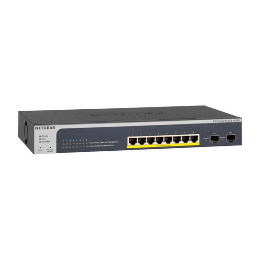 GS510TPP-100NAS - Silent 8-Port PoE+ Gigabit Switch with 75W Power Budget