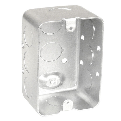 4-1/8" Long x 2-1/2" Wide x 1-7/8" Deep Drawn Oversized Handy Box With Conduit KO's G20281 (Pack of 100)