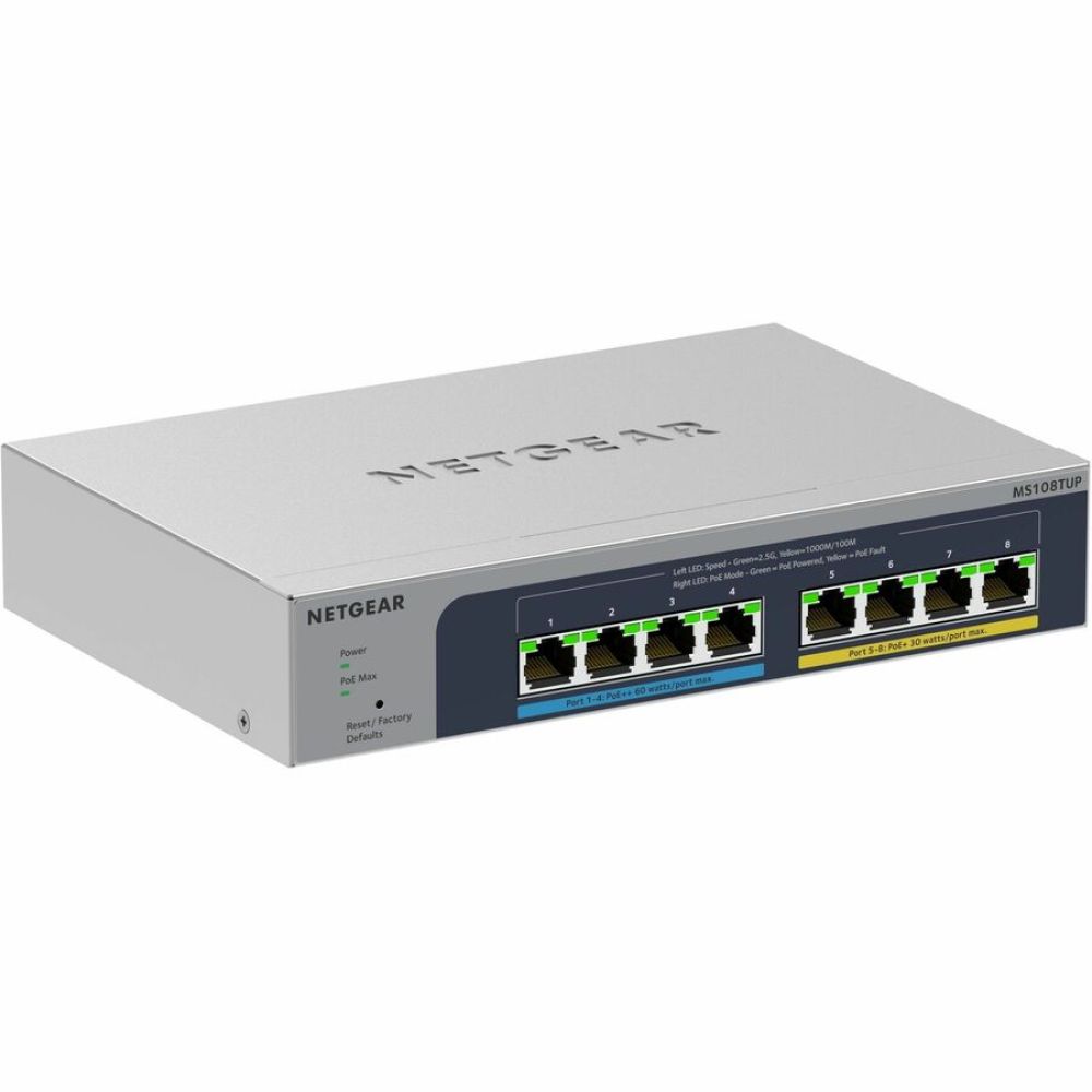 MS108TUP-100NAS - 8-Port PoE++ Multi-Gigabit Switch for Advanced Networking