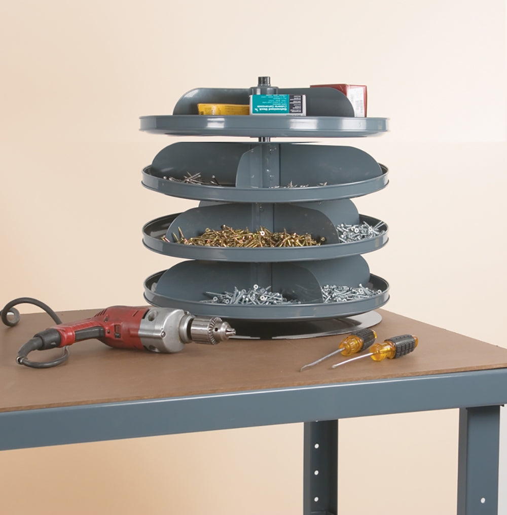 1104-95 17″ Revolving Rotabin, 4 Shelves