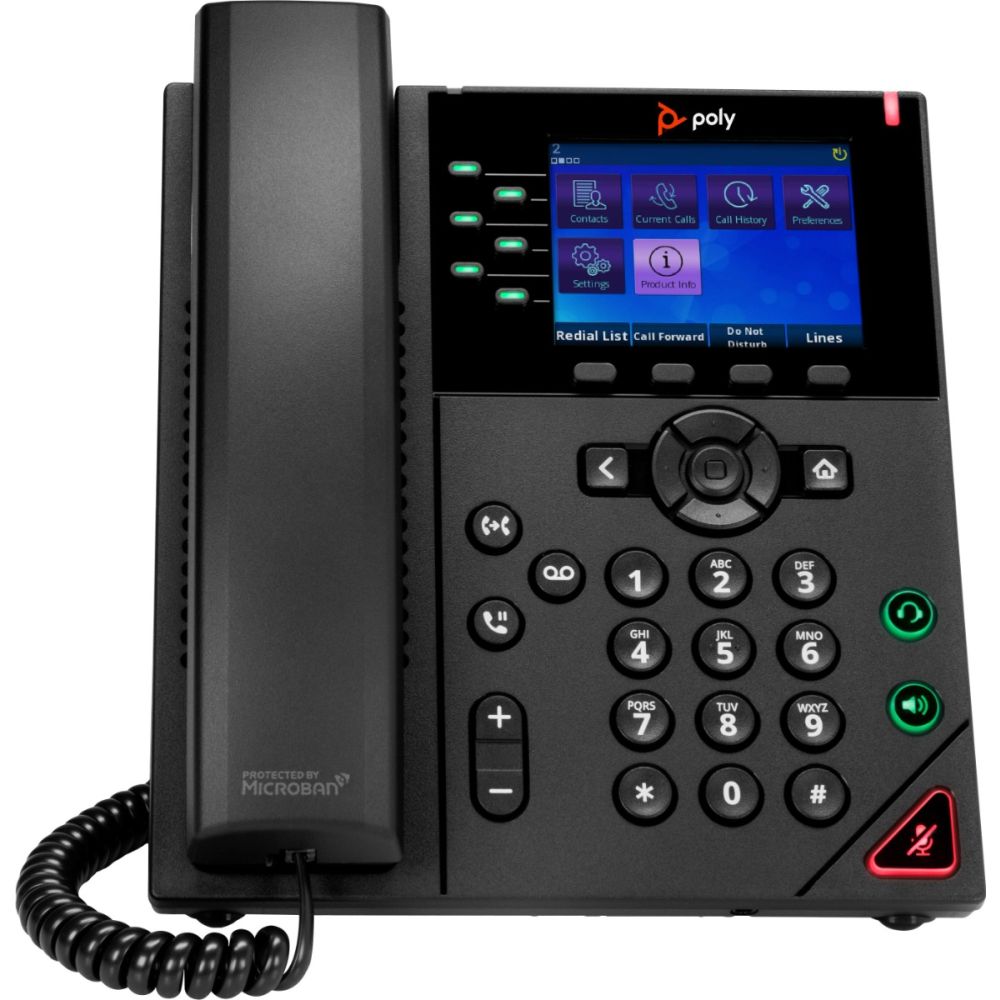 89B59AA - Poly 6-Line IP Phone with HD Voice & Acoustic Fence Technology