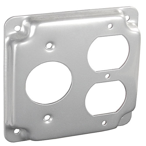 4" Square 1/2" Raised Industrial Surface Cover With Duplex 1.406" Dia G1940 (Pack of 250)