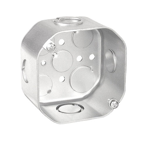 4 Inch Octagon T-Bar Box Back Side Tie Wire and 4 T-Bar Slots 3-1/2 Inch Deep 54181-TBAR