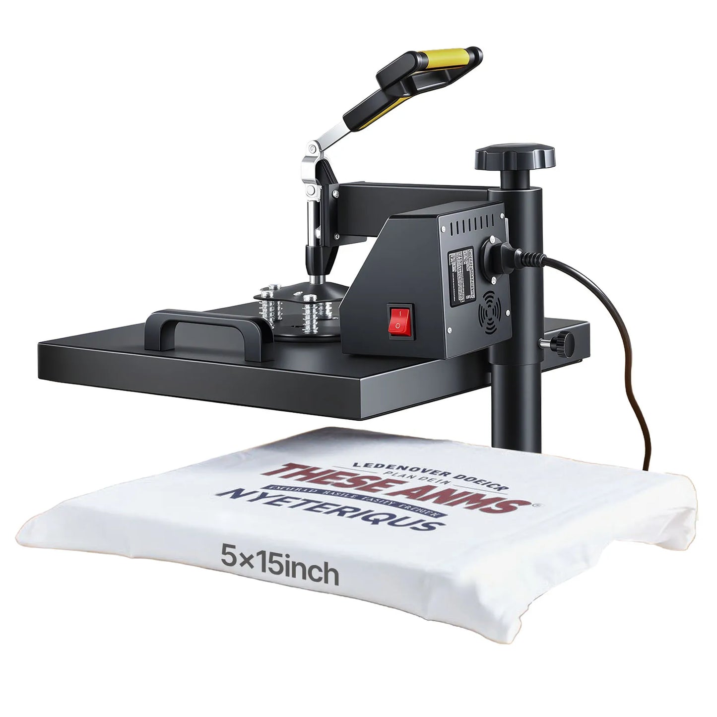 010458340979 - 15x15in VEVOR Heat Press 2-In-1 with Alarm & 360° Swing Design