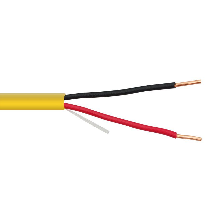14/2FPLR-YL-500 2C/14 AWG SOLID FPLR PVC Fire Alarm Cable JKT YELLOW – 500 FT SPOOL