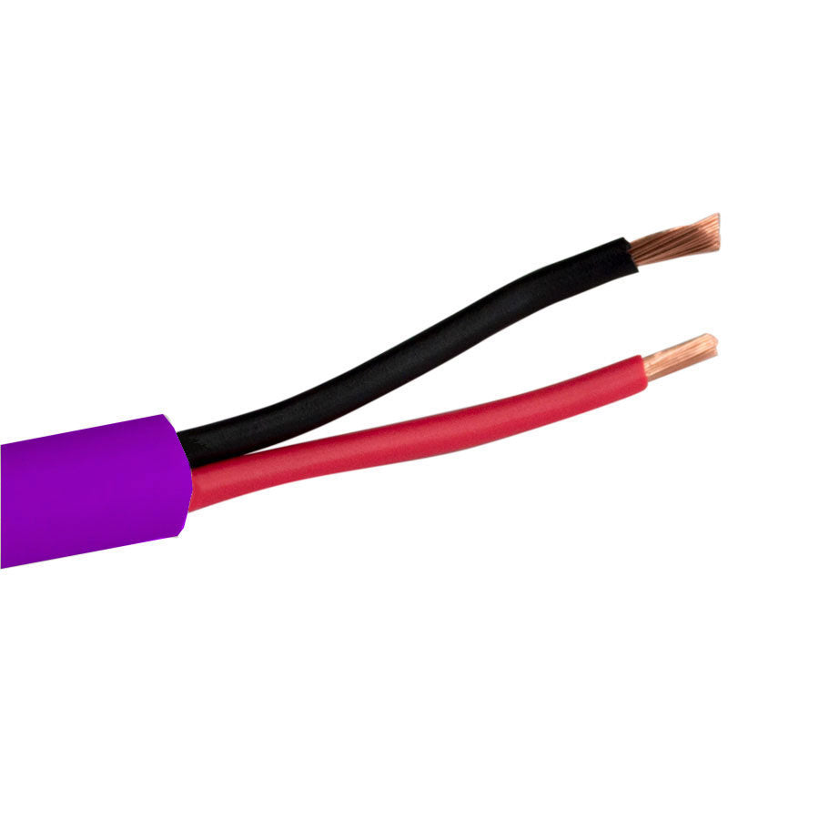 14/2OFC-PUR 2C/14 AWG 105 STRAND OXYGEN FREE COPPER SPEAKER CABLE- UL CMR, PVC JKT- PURPLE – 500 FT/152 M BOX