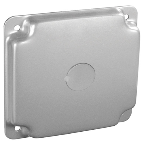 4" Square 1/2" Raised Industrial Surface Cover Blank With 1/2" Knockout G1930 (Pack of 100)