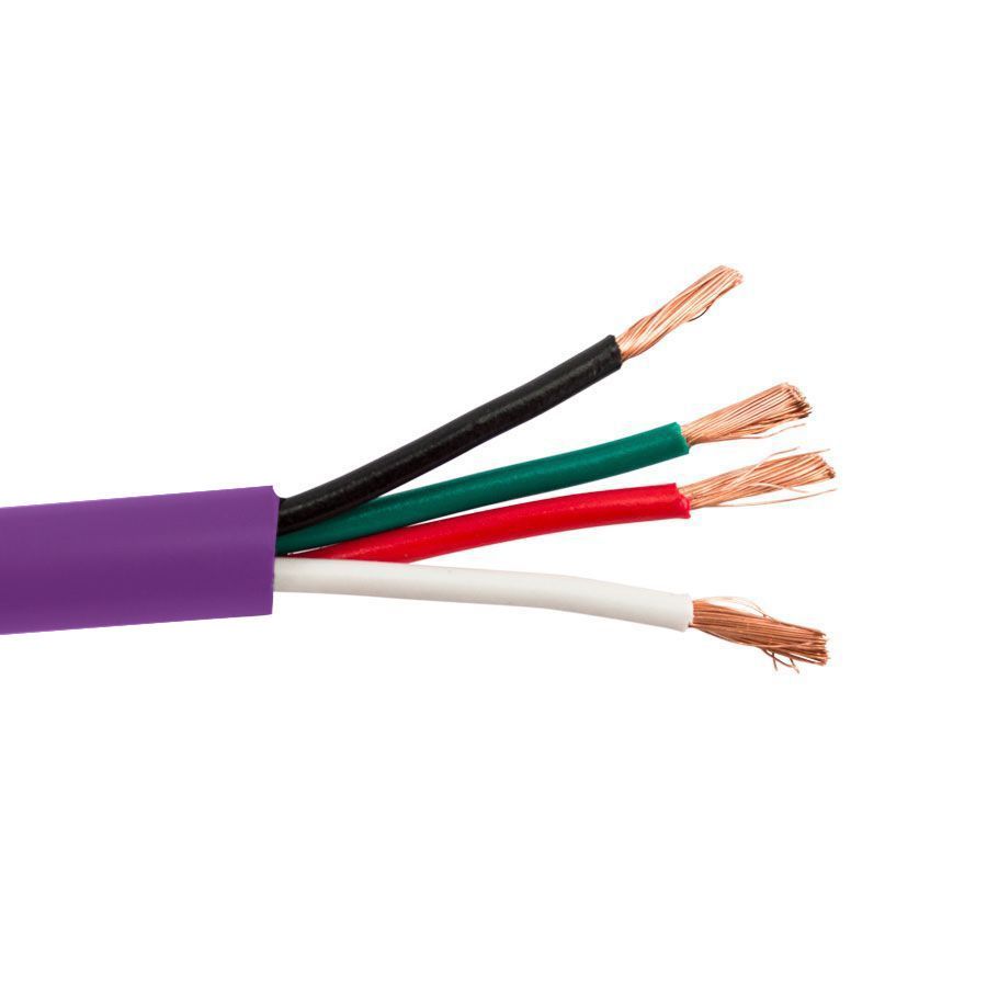 16/4OFC-PUR 4C/16 AWG 65 STRAND OXYGEN-FREE COPPER SPEAKER CABLE, PVC JKT- 500 FT BOX- PURPLE