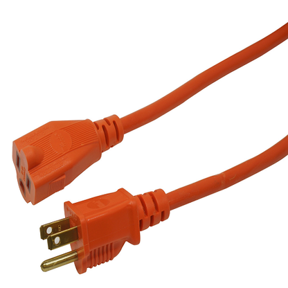 25' Ft 16/3 SJTW Orange Standard Outdoor Extension Cord Cable 2307SW8803 (Pack Of 12)