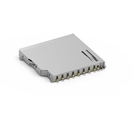 SD Card Socket, Push-Pull Type, w/switch