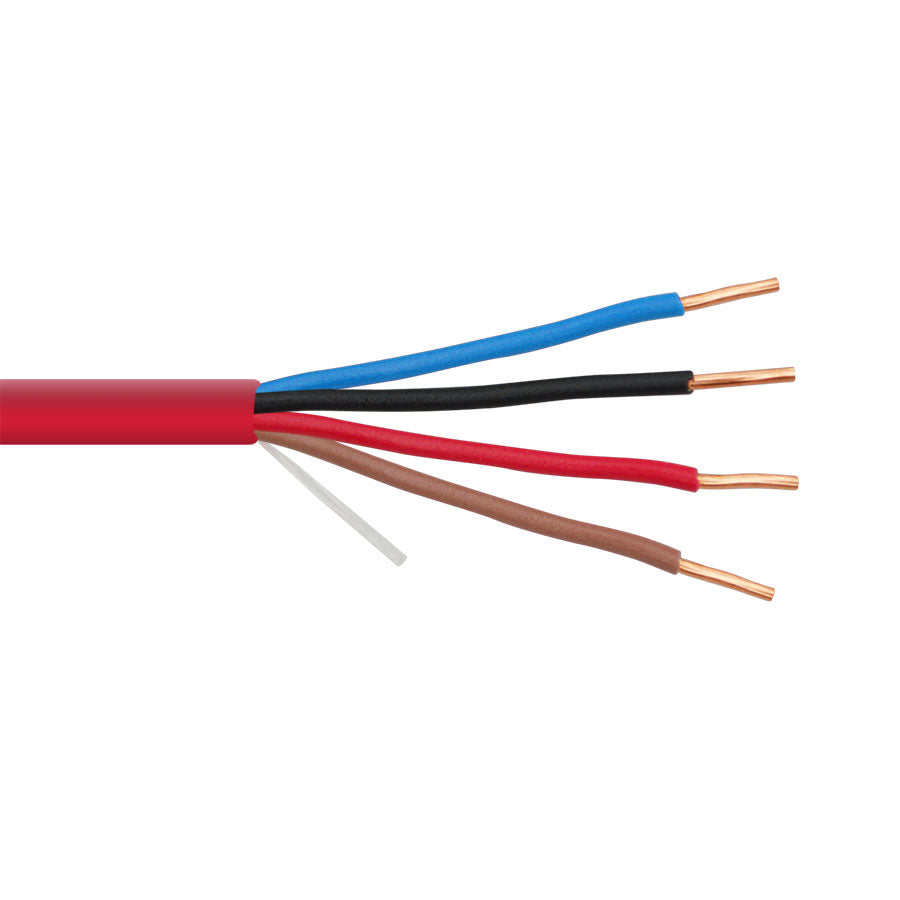 18/4FPLR-SH Shielded Riser 4/C 18/1 AWG SBC, PVC Insulation, Red PVC Riser Jacket, 1000 FEET/305M Spool